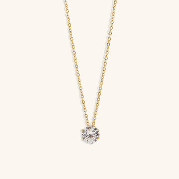 Kyla Solitaire Gold Necklace