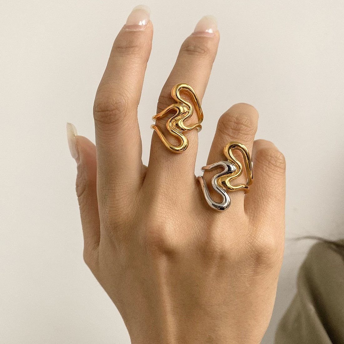 Corina Abstract Gold Ring