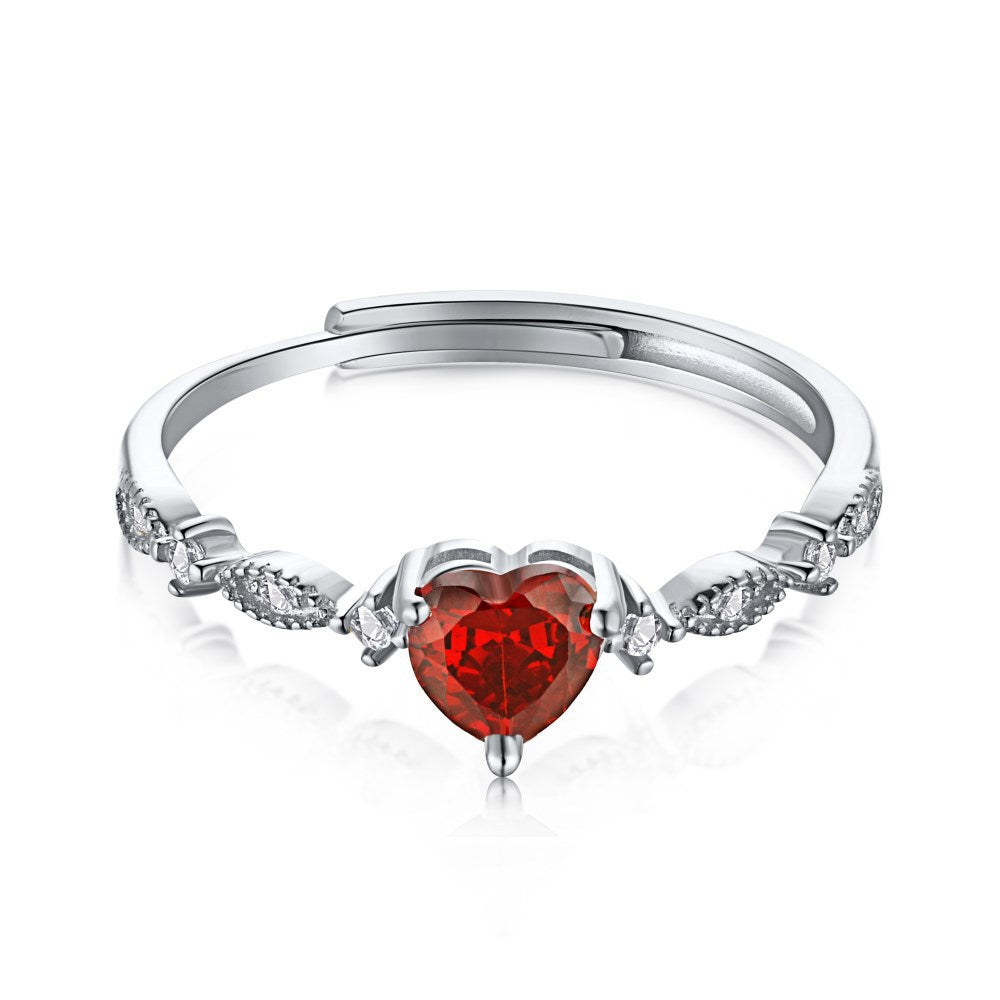 CRIMSON HEART ADJUSTABLE RING