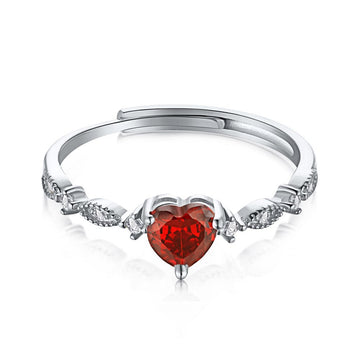 CRIMSON HEART ADJUSTABLE RING