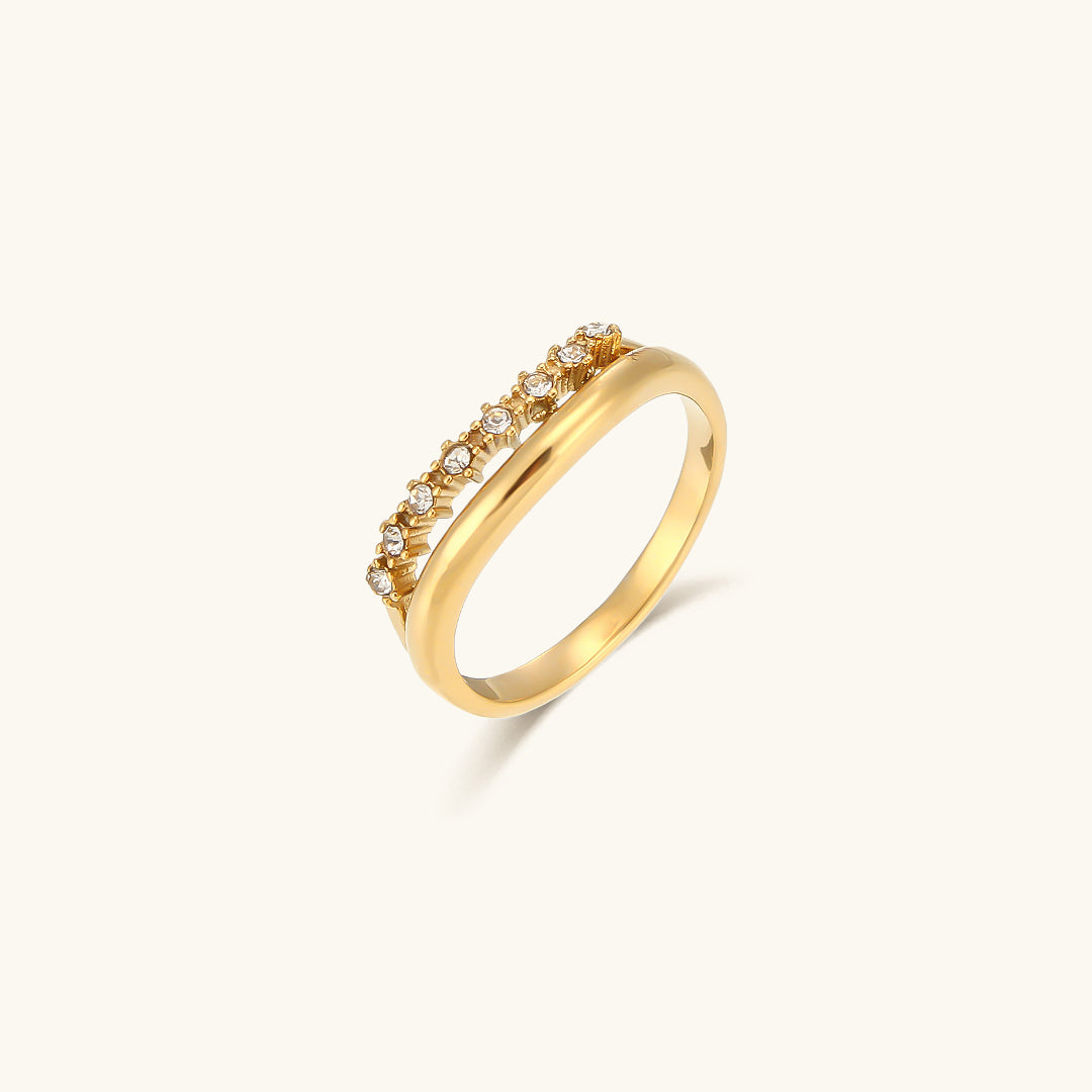 Anillo de oro con imitación de diamante Adeline