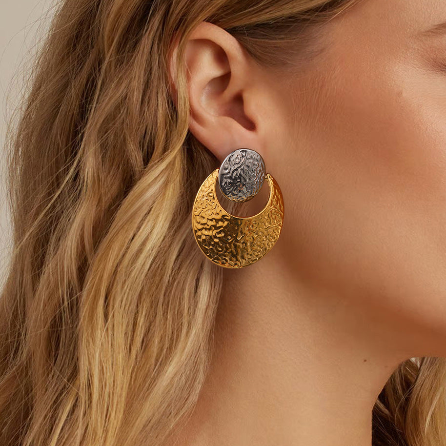 Shelly Two Tone Crescent Earrings