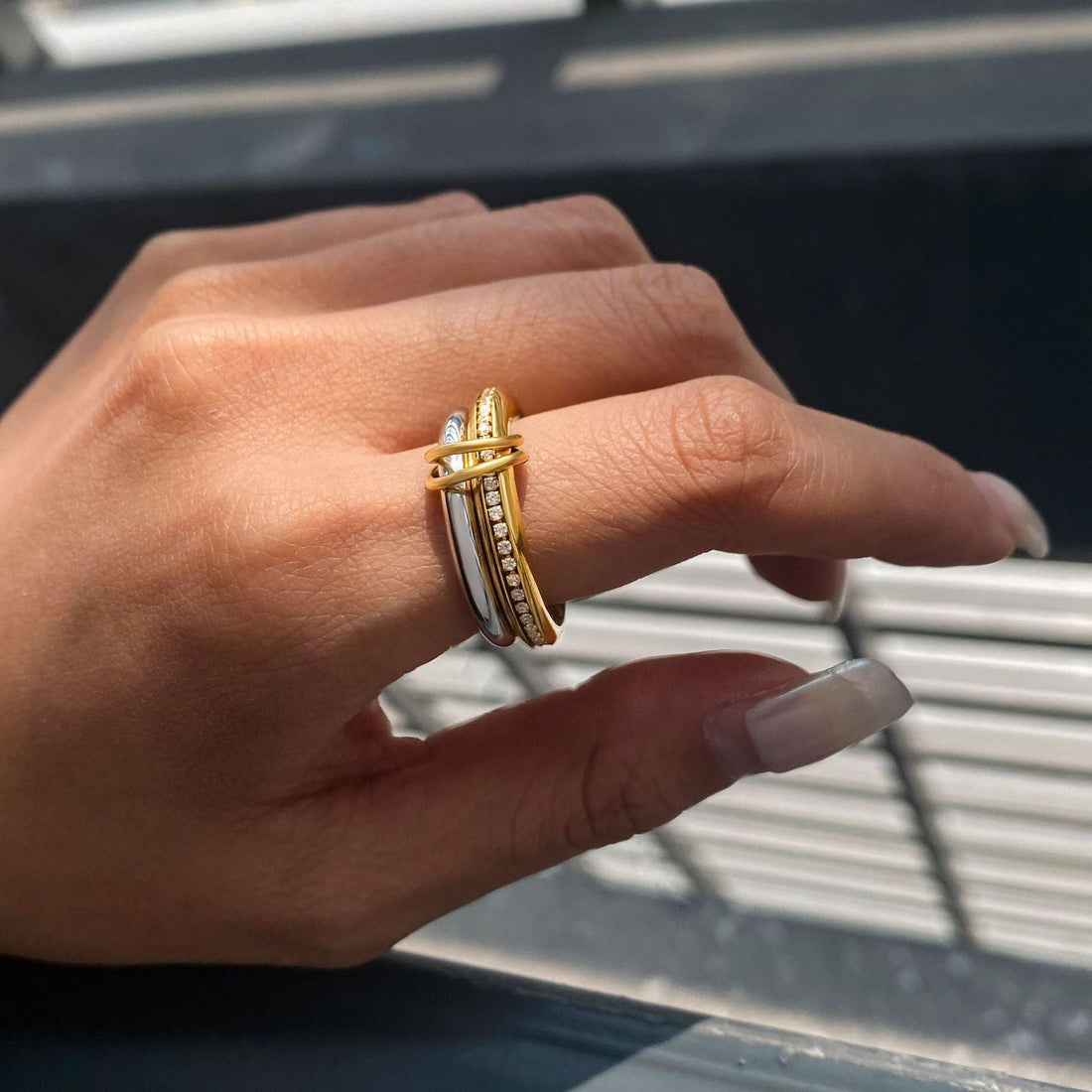 Claire Two Tone Ring Stack
