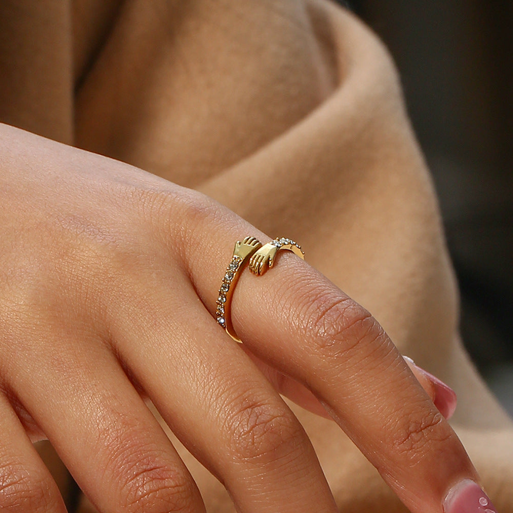 Anillo de oro con amaryllis