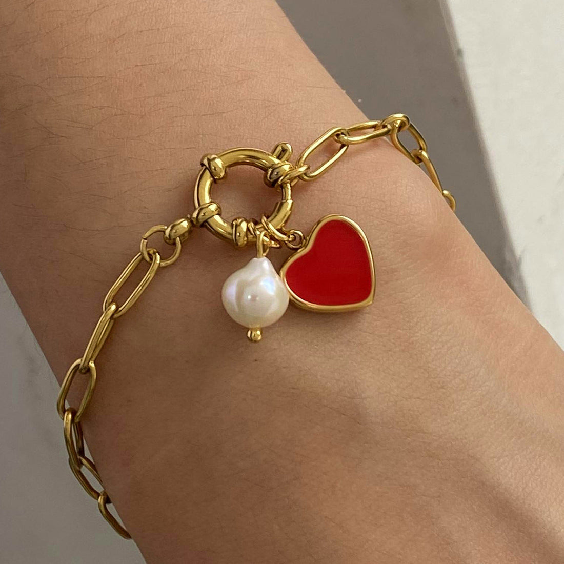 Tanya Heart Pearl Bracelet