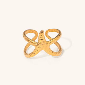 Anillo de oro con estrella de mar de Aurelie