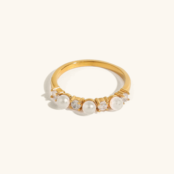 Keisha Diamond Pearl Ring