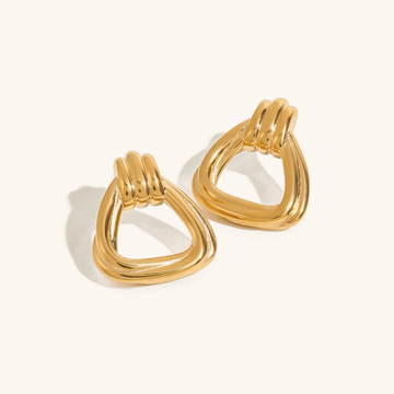 Doris Knot Charm Gold Earrings