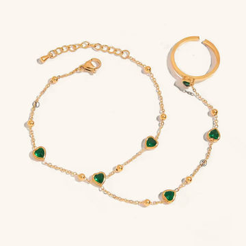Gladys Emerald Heart Hand Chain