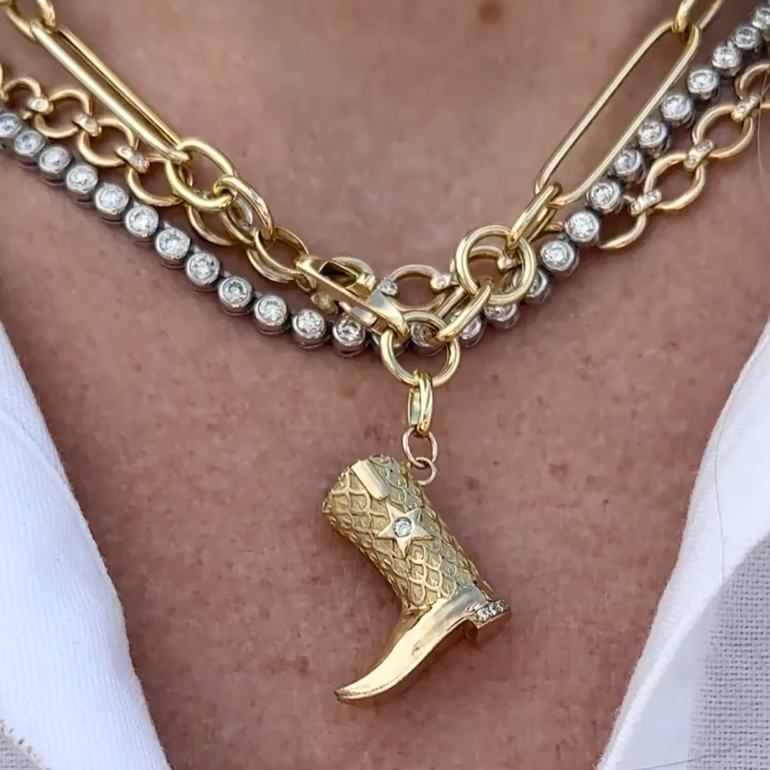 Makayla Gold Boot Pendant