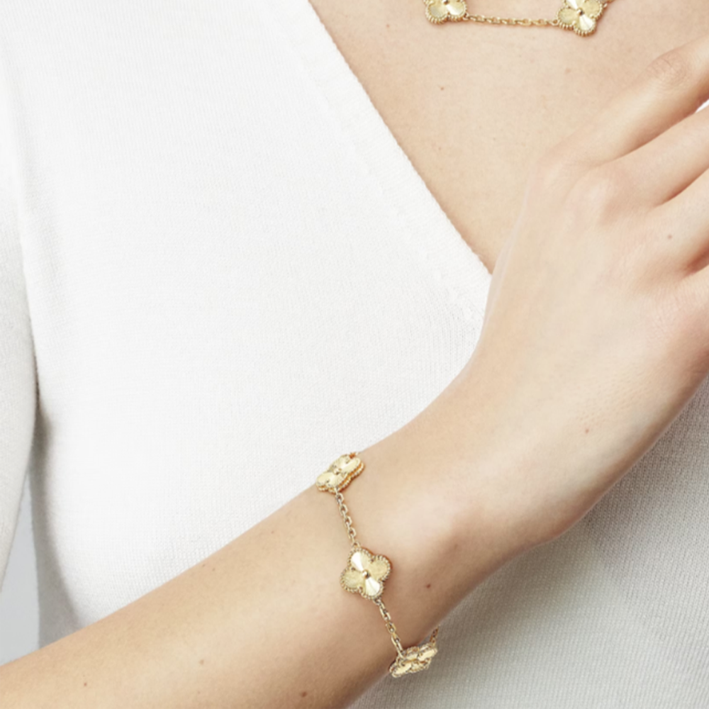 Bernstein Armband - Gold / Muster